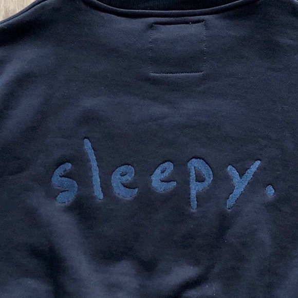 MakoHouse, Cropped, Goodnight, Sleepy, Navy, Crewneck, Sweatshirt, Size S, NWOT - Picture 10 of 11